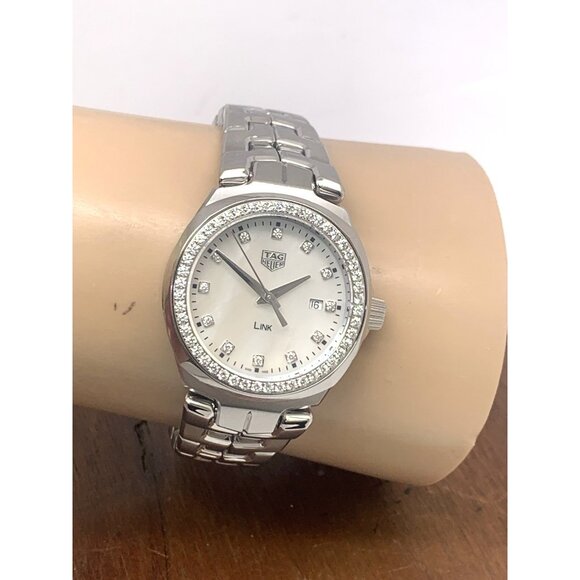 Tag Heuer Women's Watch WBC1316-0 Link Swiss Quartz Diamond Mother of Pearl Dial - Picture 10 of 13